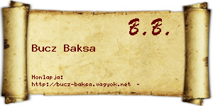 Bucz Baksa névjegykártya